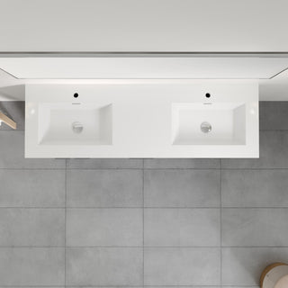 Eviva Lugano 60" Gray Modern Double Sink Bathroom Vanity With White Top