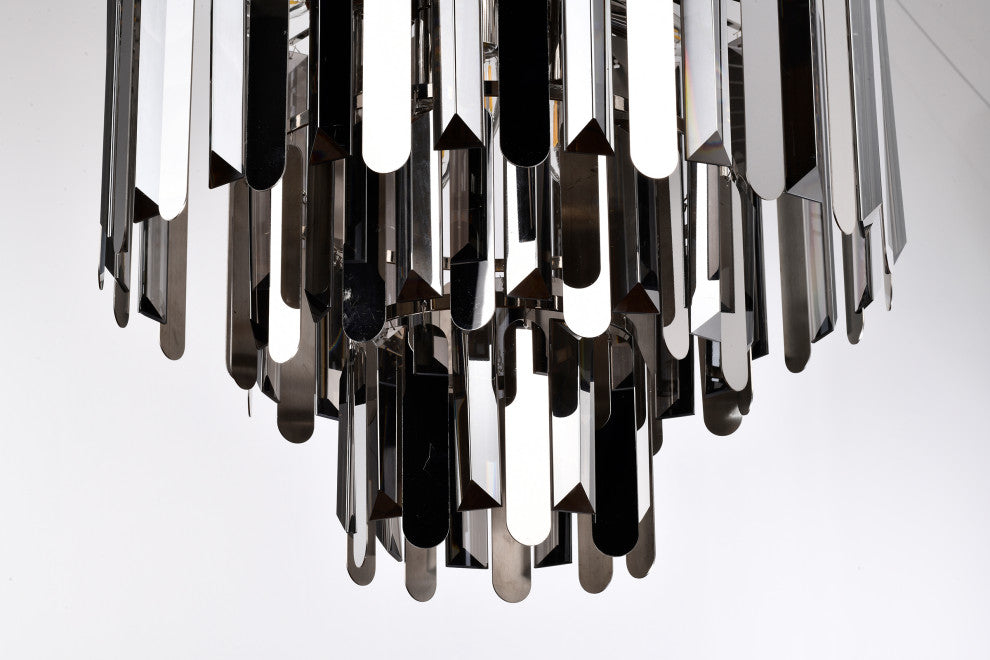 9-Light Stainless Steel Polish Nickel Chandelier