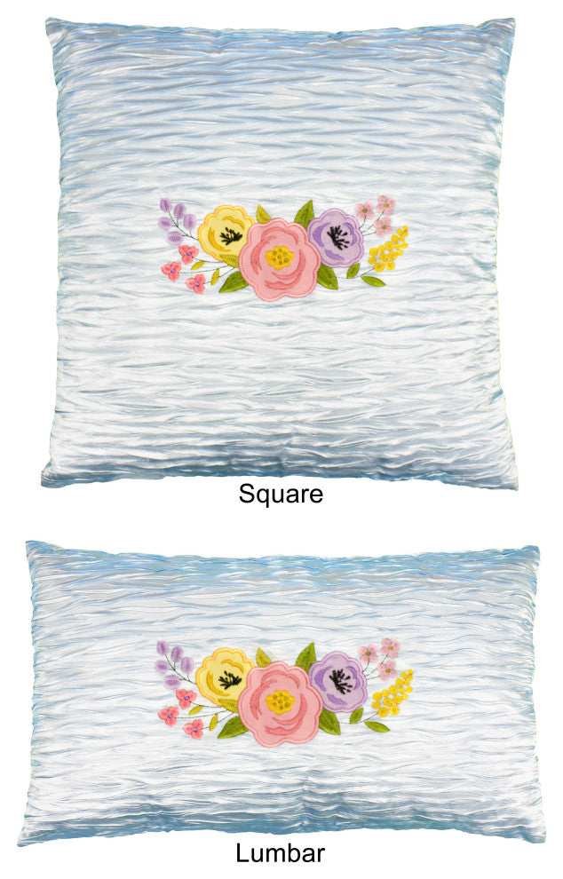 Linum Home Textiles Primavera Decorative Pillow Cover, Sky Blue, Square