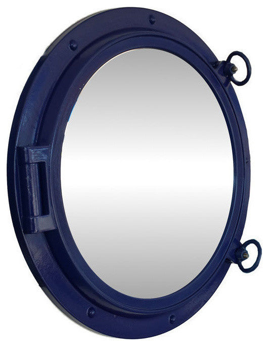 Porthole Mirror, Navy Blue, 24"