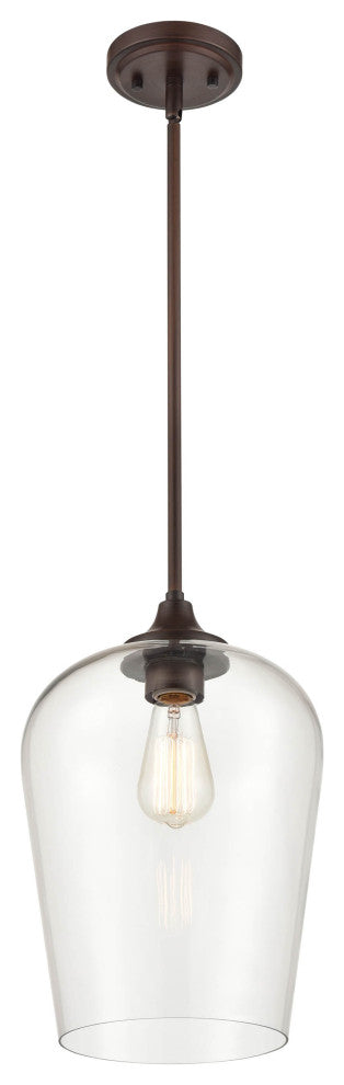 Ashford Collection 1-Light 10" Rubbed Bronze Mini-Pendant