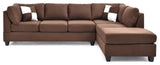 Solana Micro Suede Sectional, Chocolate Micro Suede