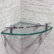 Wall Mounted Corner Glass Shelf, Chrome