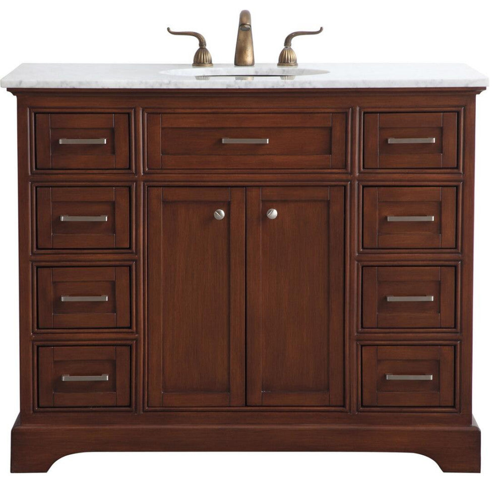 42" Single Bathroom Vanity Set, Teak
