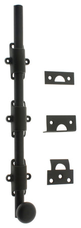 Genuine Solid Brass 18" Heavy Duty Surface Bolt, Matte Black