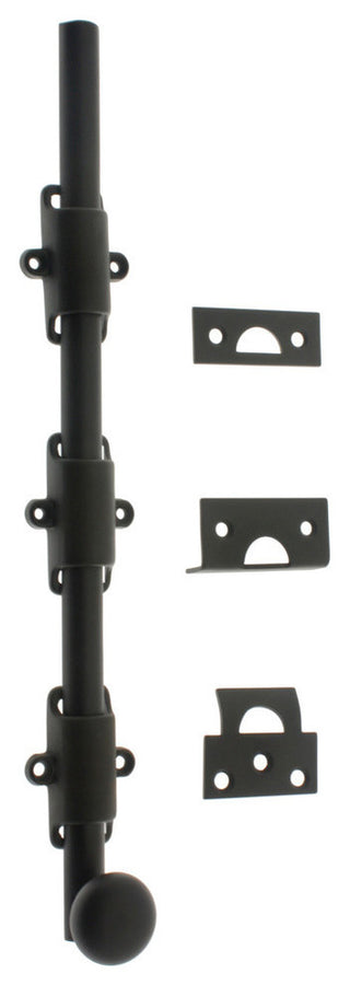 Genuine Solid Brass 18" Heavy Duty Surface Bolt, Matte Black