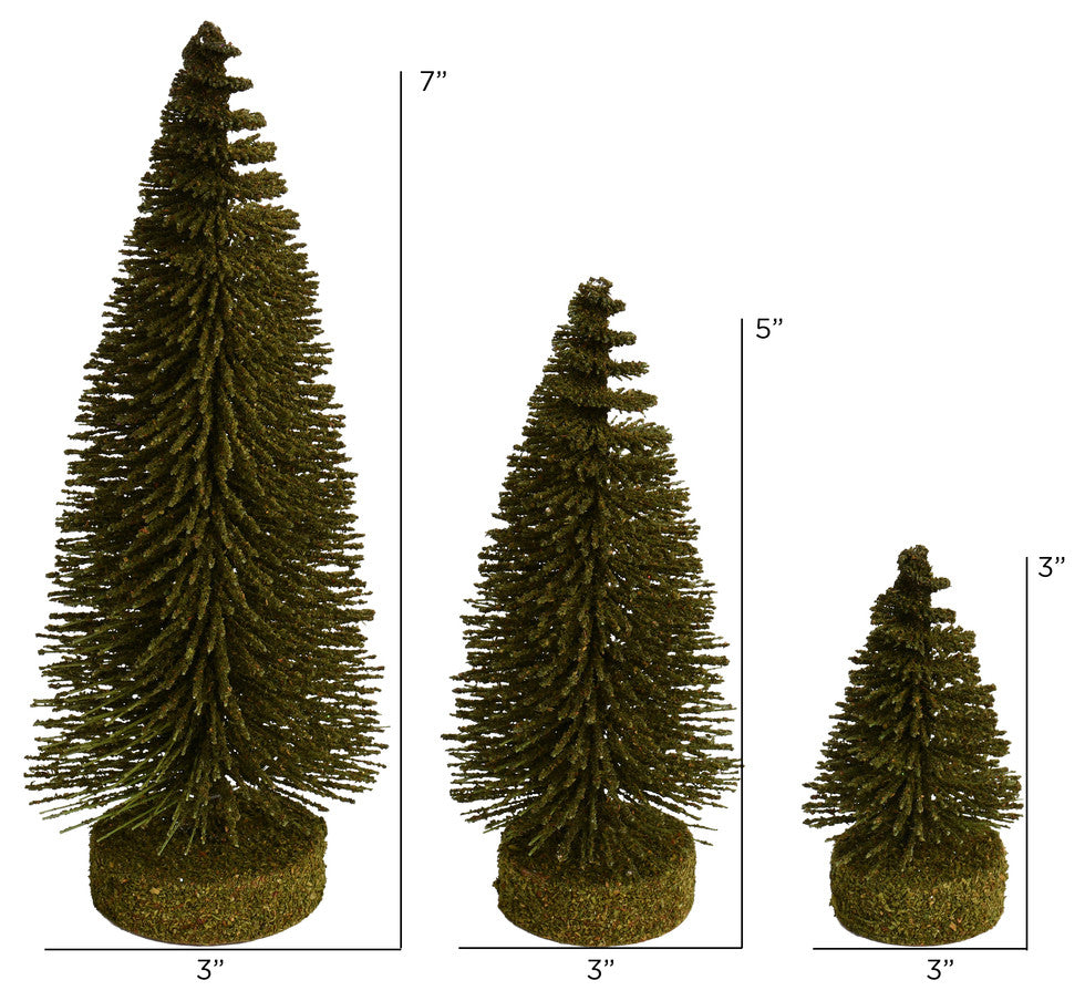 Vickerman Ls190390 3"-5"-7" Green Oval Pine Artificial Christmas Tree, Set of 3