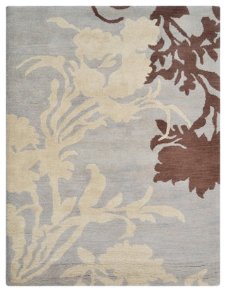 HAND TUFTED WOOL ECO-FRIENDLY AREA RUGS - Rectangle,Gray White,Floral