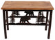 Burnt Sienna Iron Bear Scene and Stained Wood Bench
