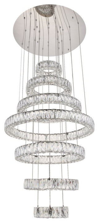 Contemporary Chrome-Light Chandelier