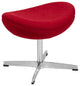 Red Fabric Saddle Wing Ottoman