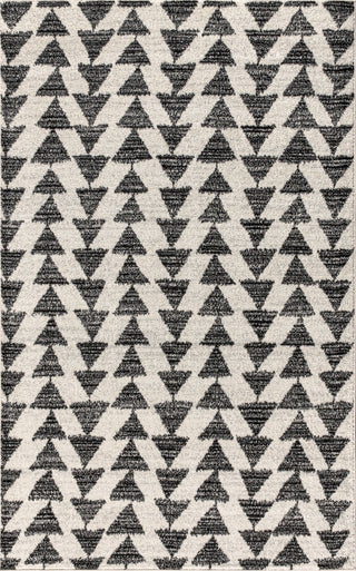 Aisha Moroccan Triangle Geometric Area Rug, Cream/Black, 2 Ft. X 20 Ft.