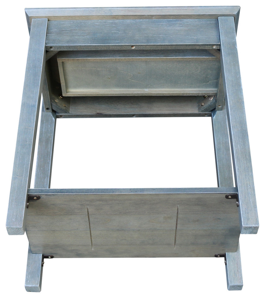 Narrow End Table, Heather Grey-Antique Washed
