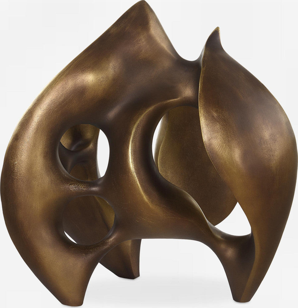 Uttermost 18193 Celestial Flow 13-1/4" Tall Polyresin Abstract - Bronze