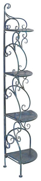 Safavieh Turuca 4 Tier Corner Shelf, Mossy Blue