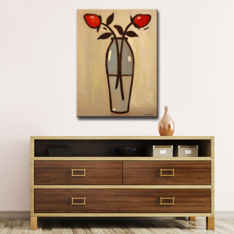 Ready2HangArt Canvas Art ''Minimalist Rose II'' by Norman Wyatt, 30"x20"