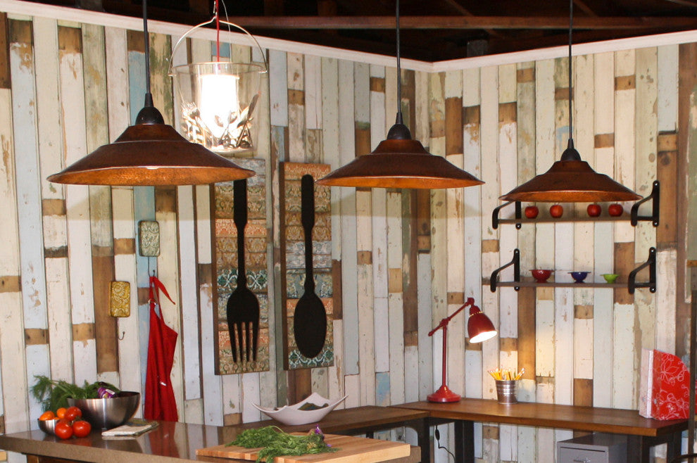 Hammered Copper 13" Large Pendant Light Shade