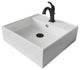 Elavo Square Ceramic Vessel Sink, Bathroom Arlo Faucet, Drain, Matte Black
