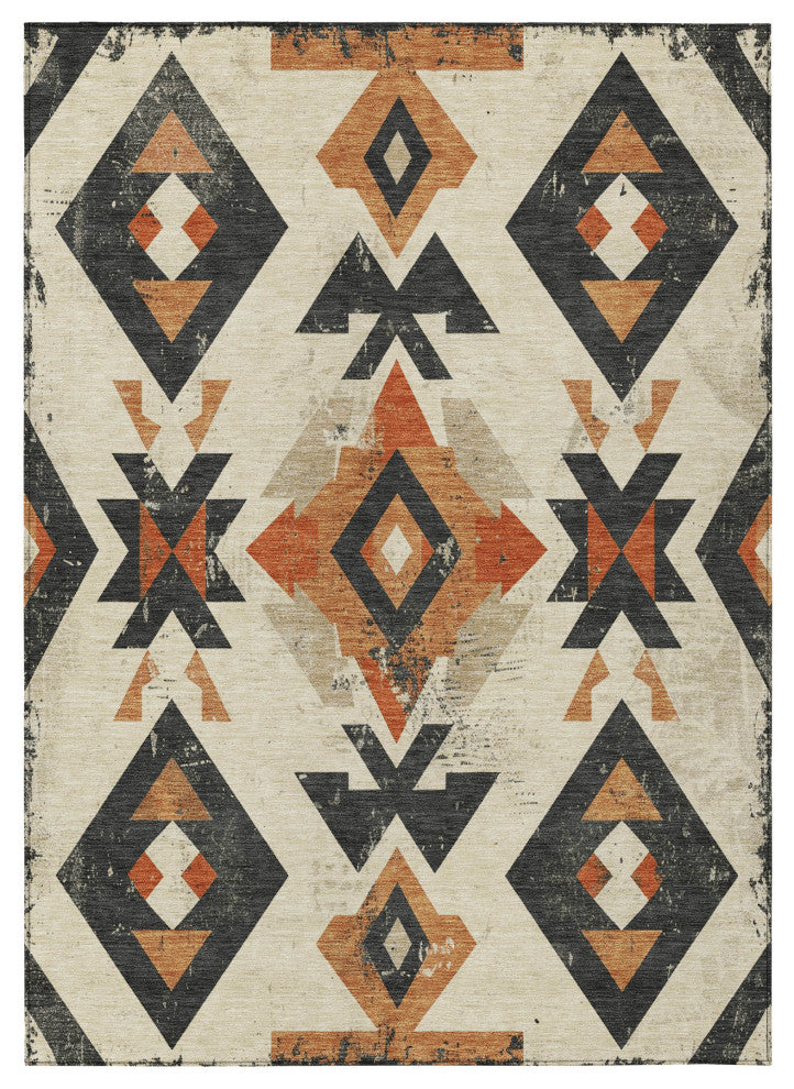 Machine Washable Indoor/Outdoor Chantille ACN1882 Ivory 8' x 10' Rug