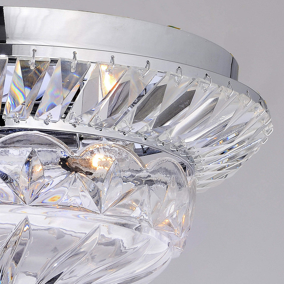 April 3-light Crystal Flush Mount Chandelier