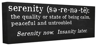 Black and White Serenity Definition Canvas, 10"x1.5"x24"