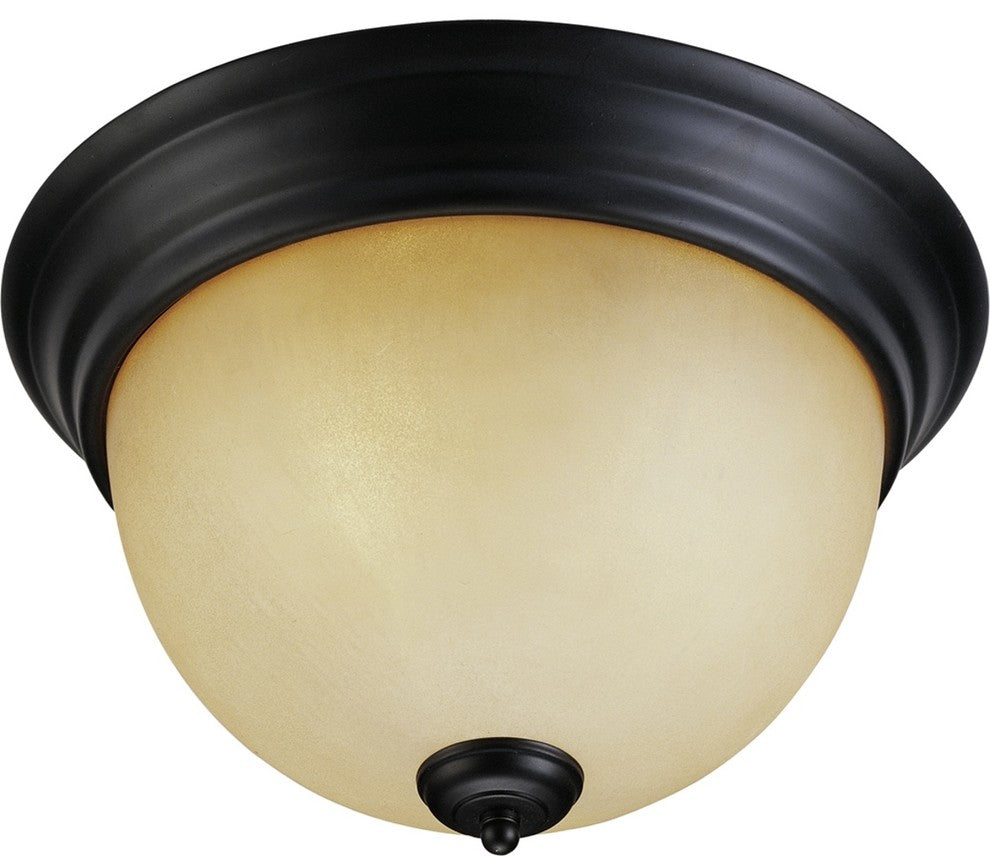 Rainier 2-Light Foundry Bronze Interior Flush Mount