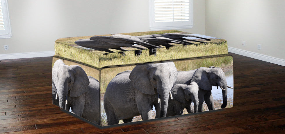 "Elephant 55" Ottoman, 5-Sided, Rectangular