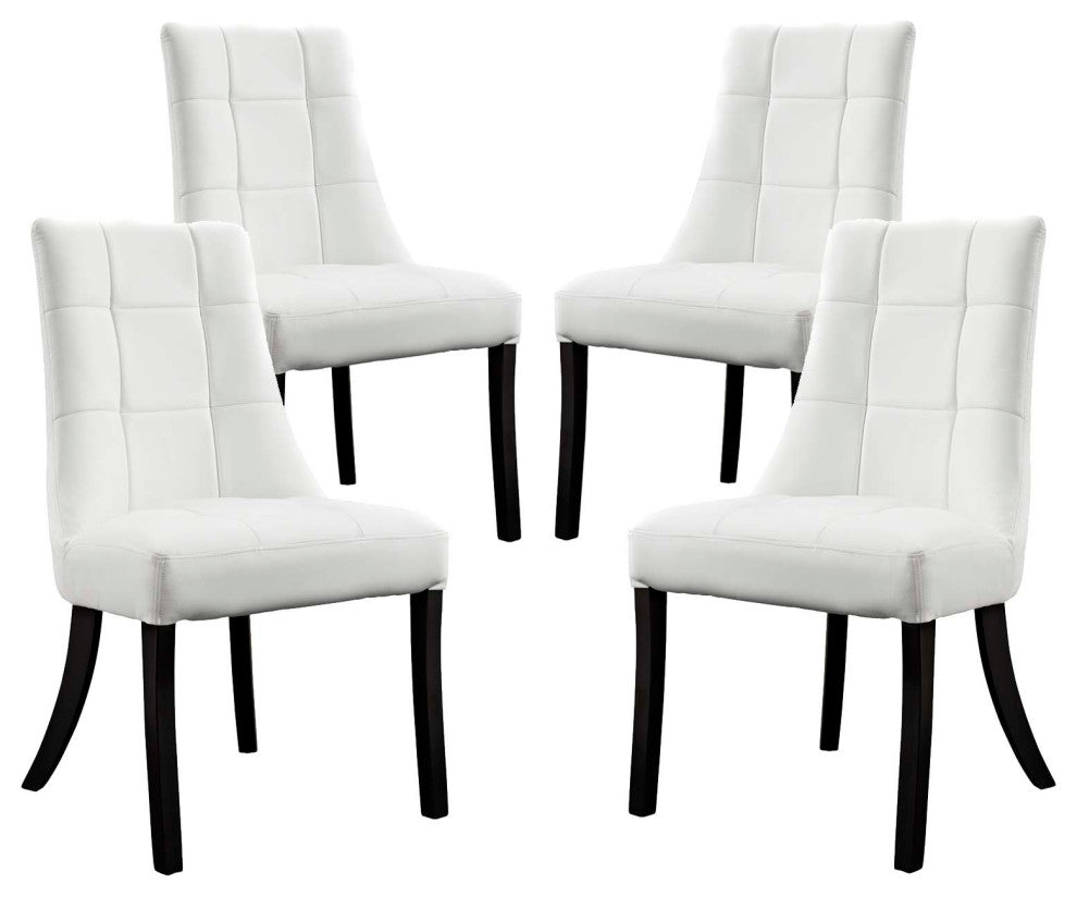 White Noblesse Vinyl Dining Chair Set of 4