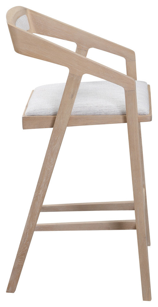 Padma Oak Counter Stool Light Grey