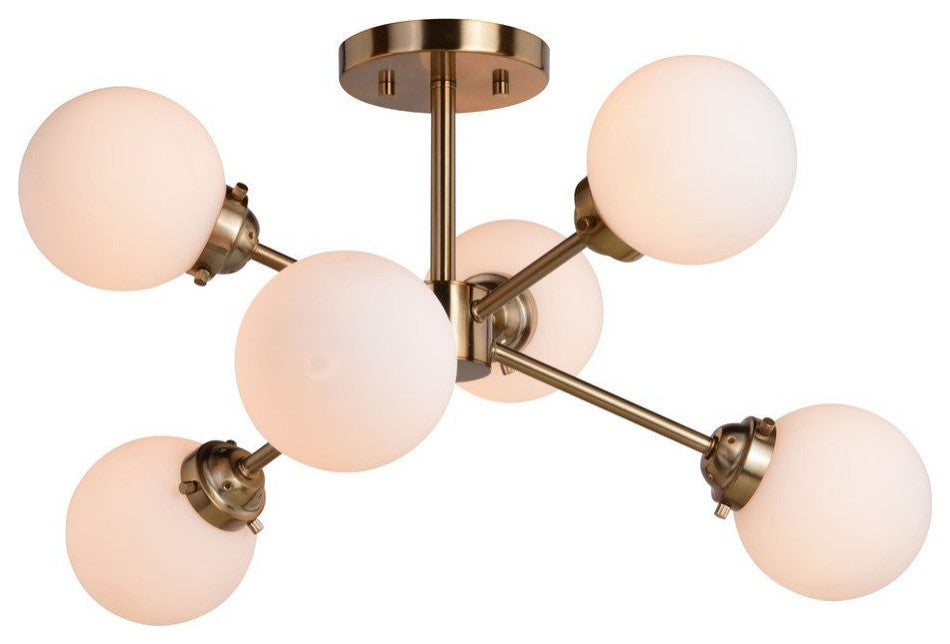 Orbit 25-in. Semi Flush Ceiling Light Muted Brass