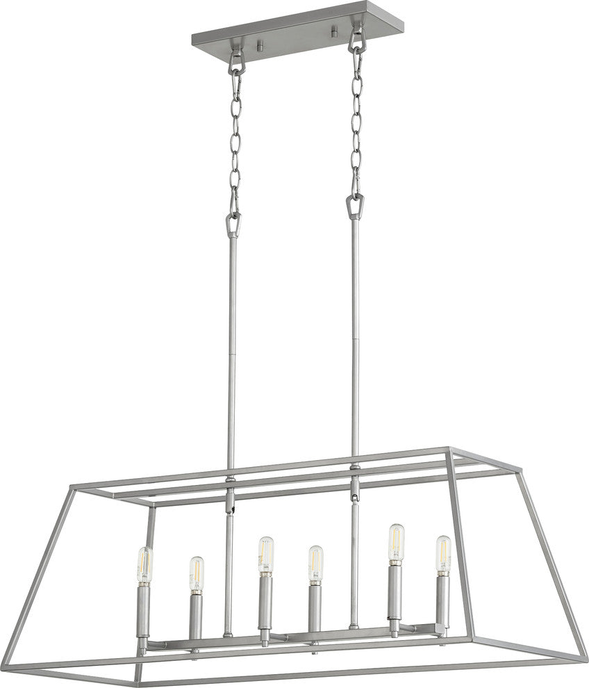 Gabriel 6-Light Linear Pendant, Classic Nickel
