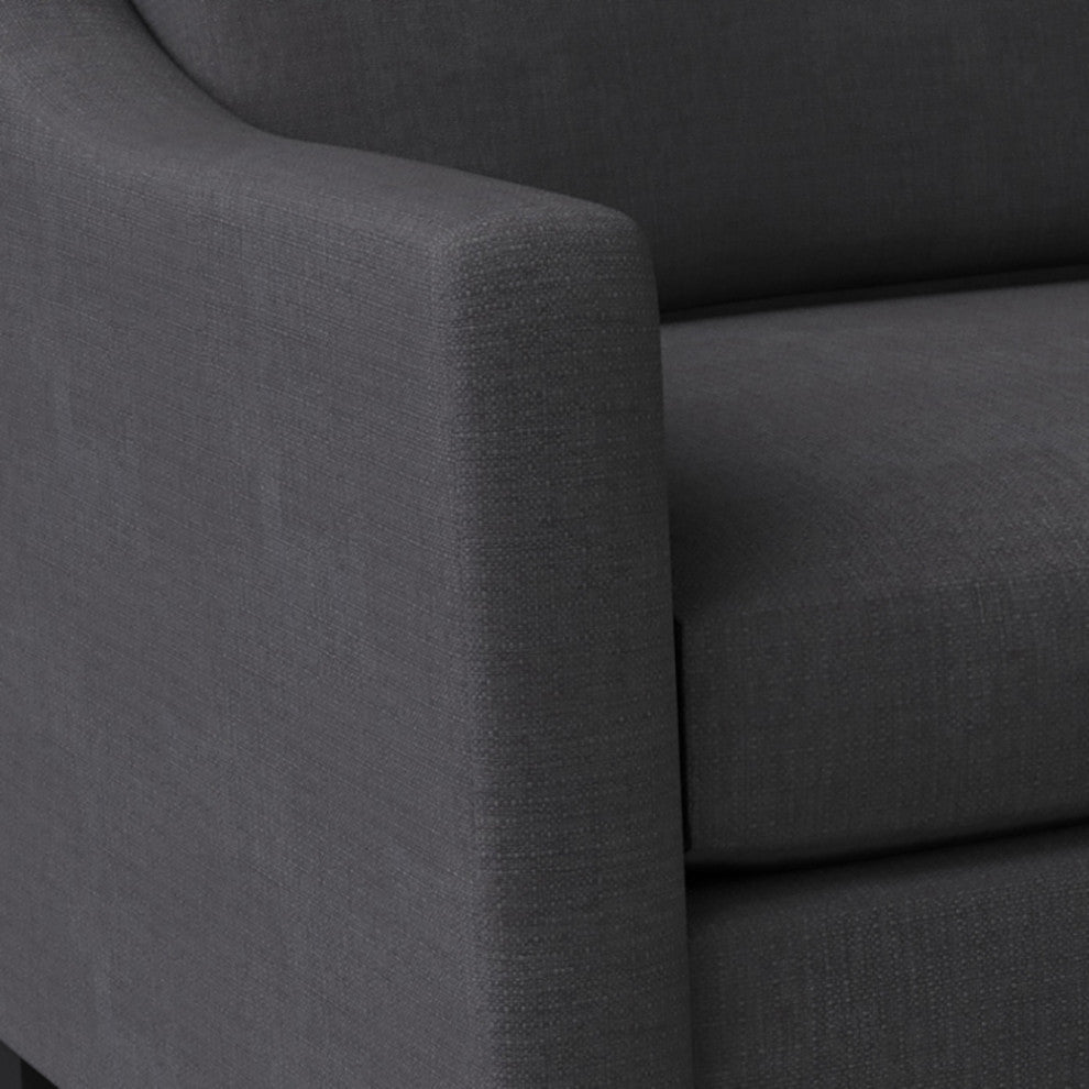 Nativa Interiors Ashley 83" Sofa, Charcoal, Depth: Deep Plush