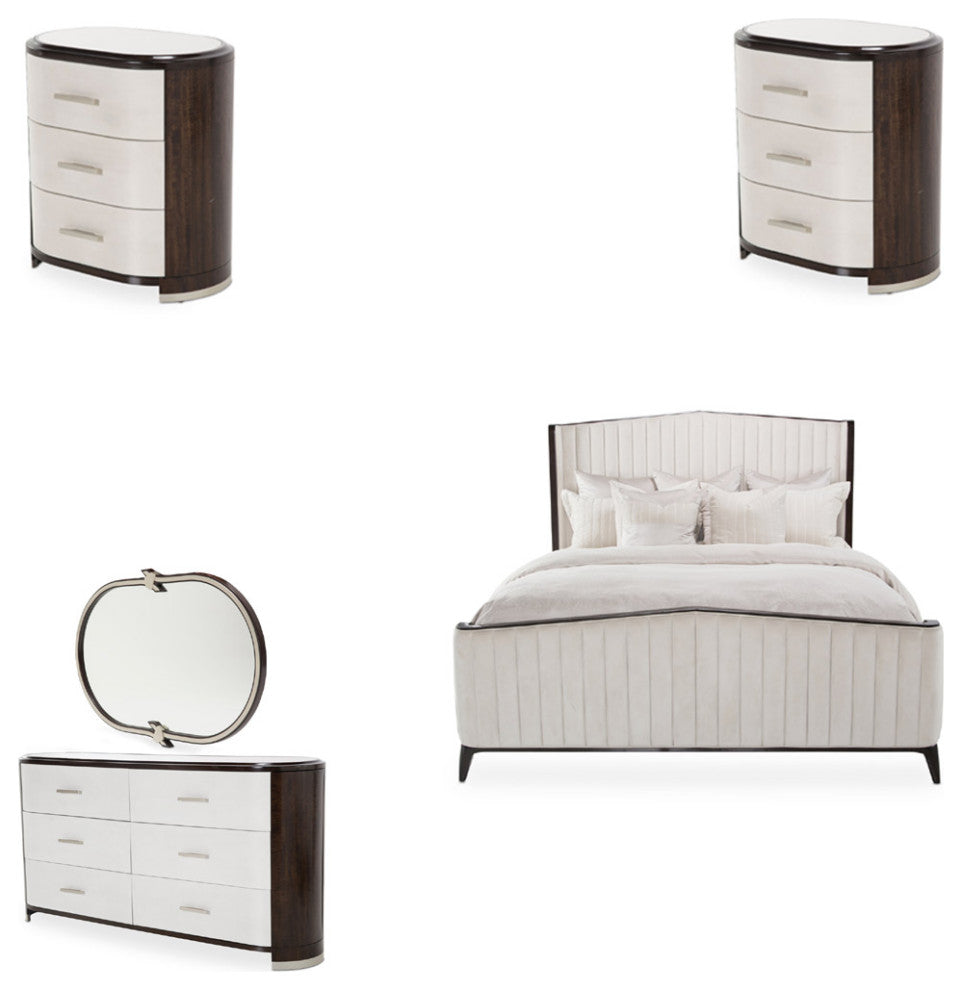 AICO Furniture Paris Chic 5 Piece Queen Bedroom Set