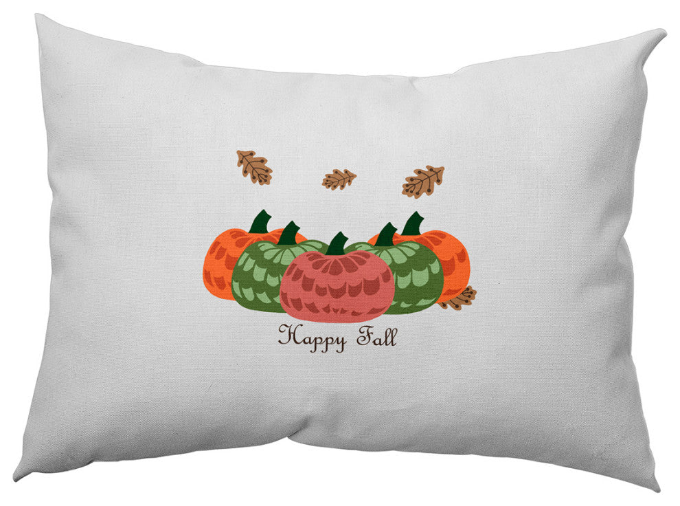 Happy Fall Pumpkins Accent Pillow, Coral, 14"x20"