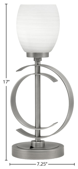 1-Light Table Lamp, Graphite Finish, 5" White Linen Glass