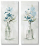 Elegant Indigo Lilac Flower Jars Soft Light Watercolor, 2pc, each 10 x 24