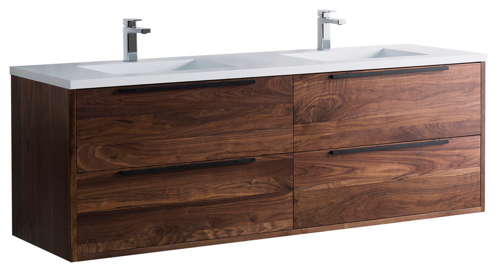 Vanity Alfred 72 Double Sink With Integrated Solid Surface Counter Top, American