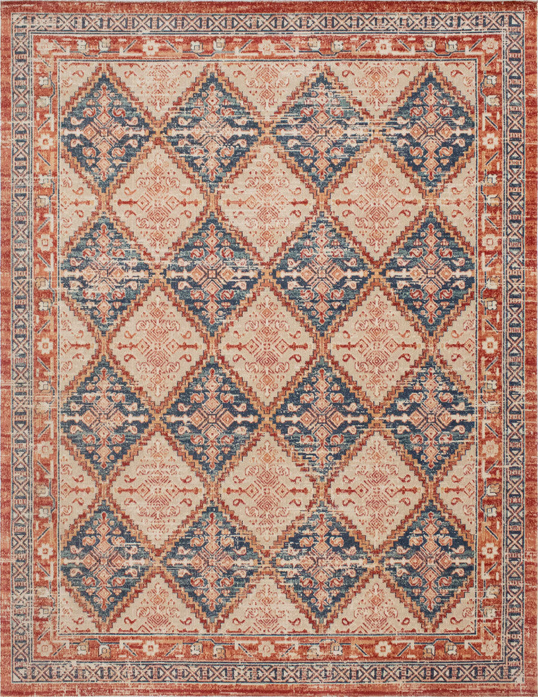 Noori Rug Low-Pile Jerald Red/Blue Rug