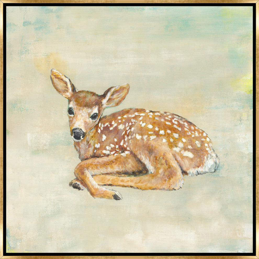 30x30 New Beginnings III, Framed Artwork, Gold