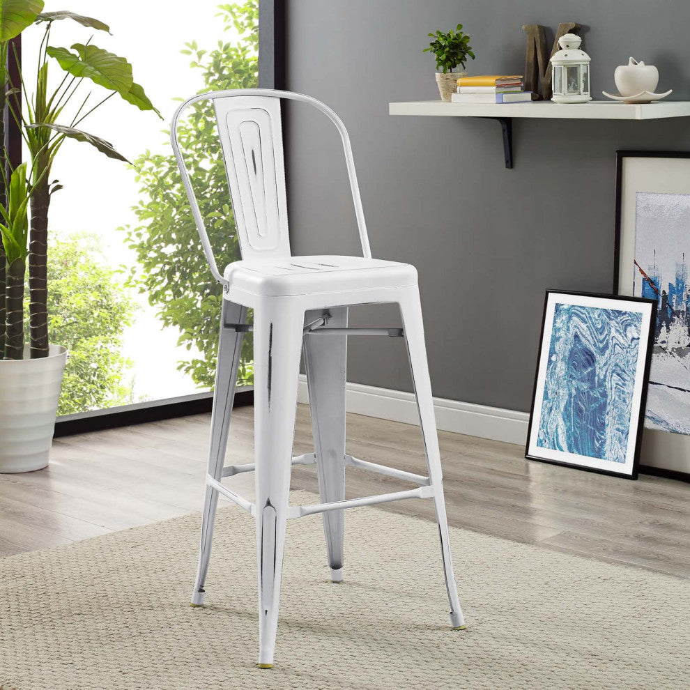 White Promenade Bar Side Stool