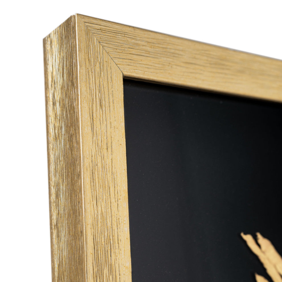 Aurous Flare 30"x30" Gold and Black Shadow Box