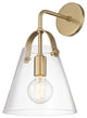 Karin Wall Sconce, Clear Glass, Finish: Aged Brass