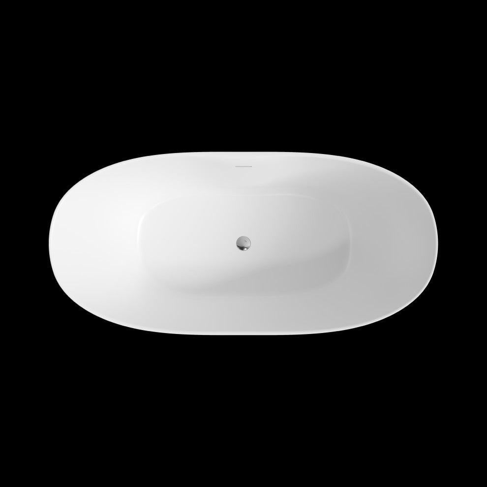 Perlato Alessandria 68" Eco-Lapistone Soaker Tub, White