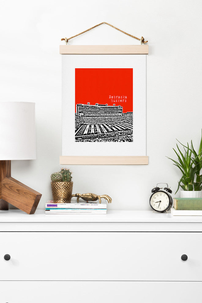 Deny Designs Bird Ave Nebraska Huskers Red Art Print