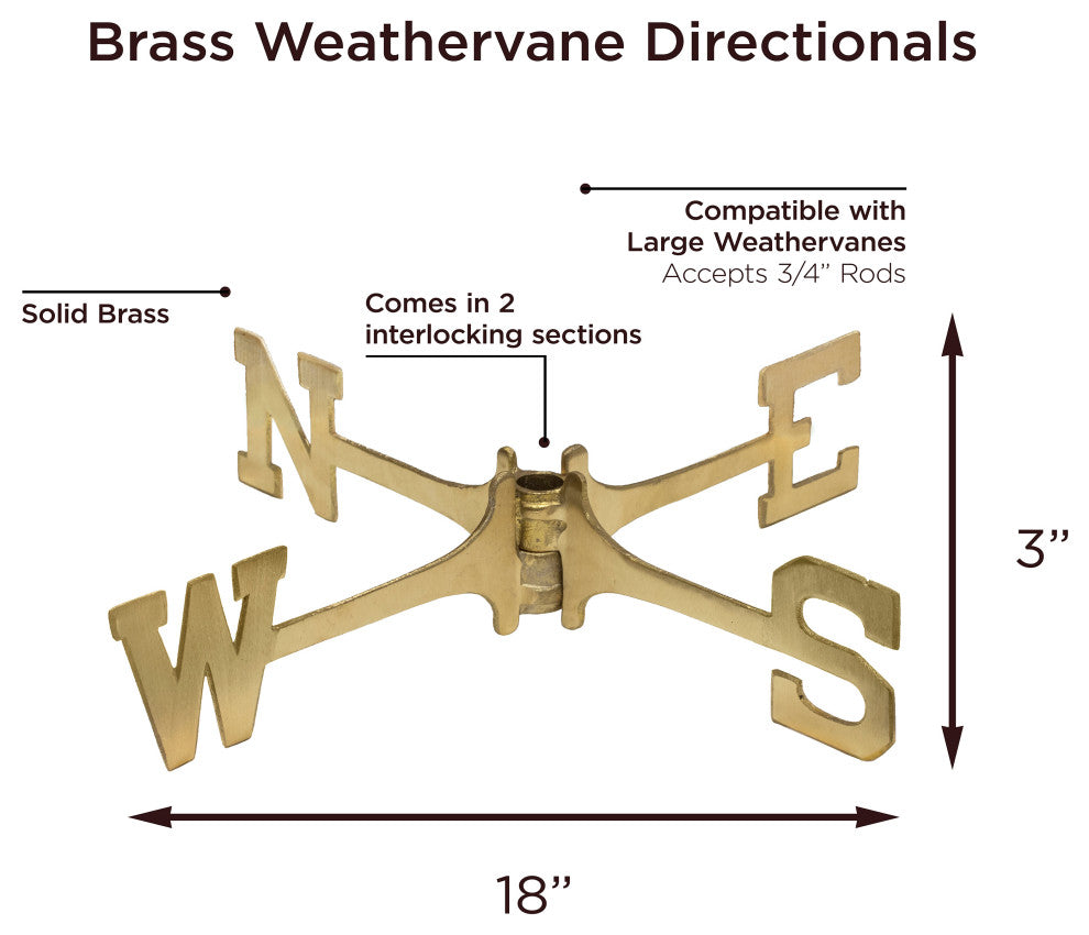 Brass Large 18" Weathervane Directionals by Good Directions