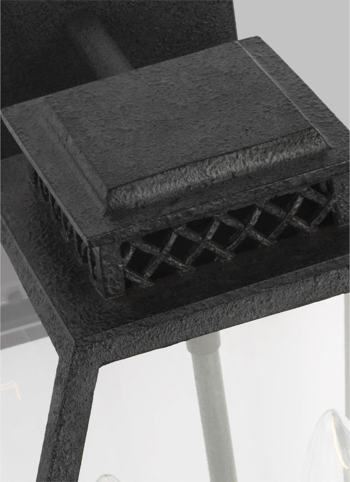 Falmouth Small Outdoor Wall Lantern, Dark Weathered Zinc
