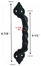 Cabinet Door Drawer Pull Black Iron Twisted Handle Set of 2