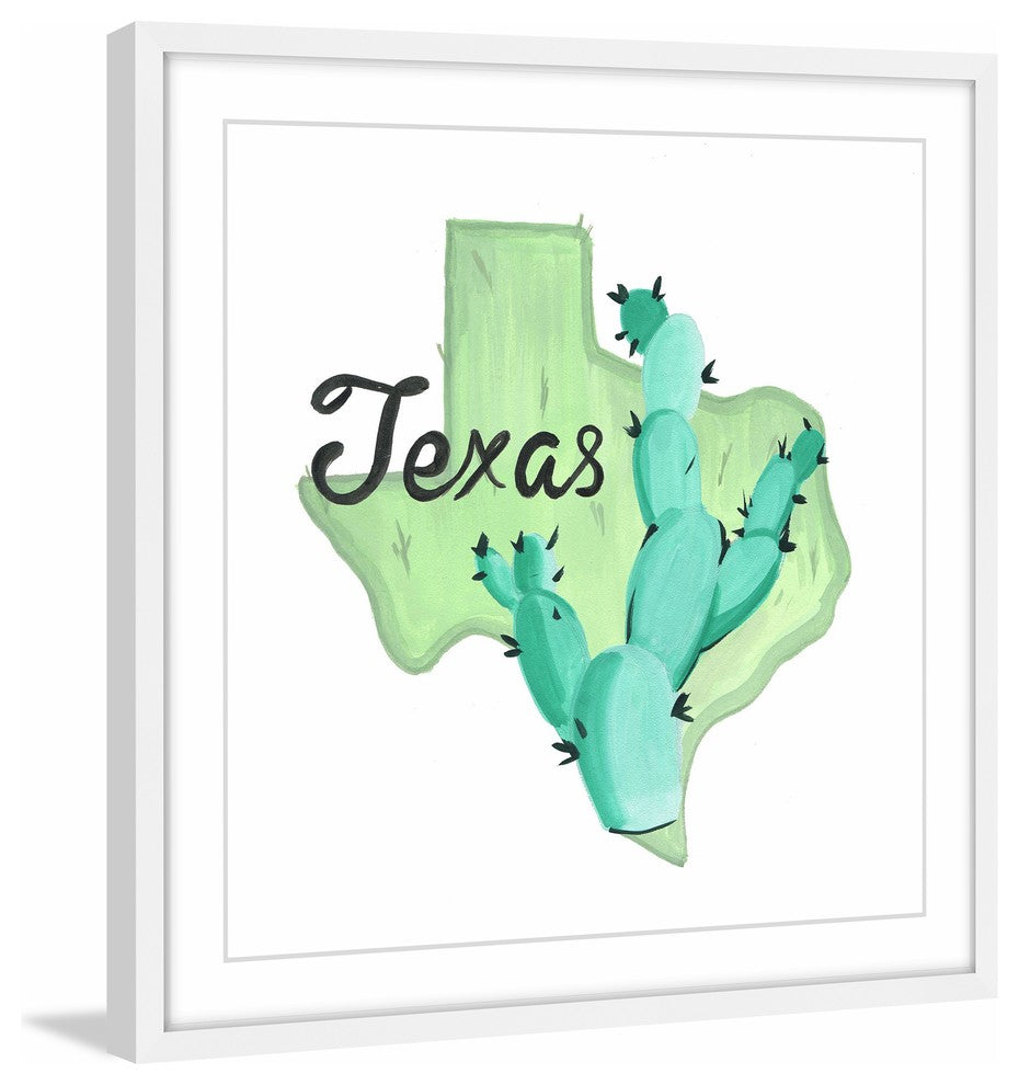 "Green Texas" Framed Painting Print, 24x24