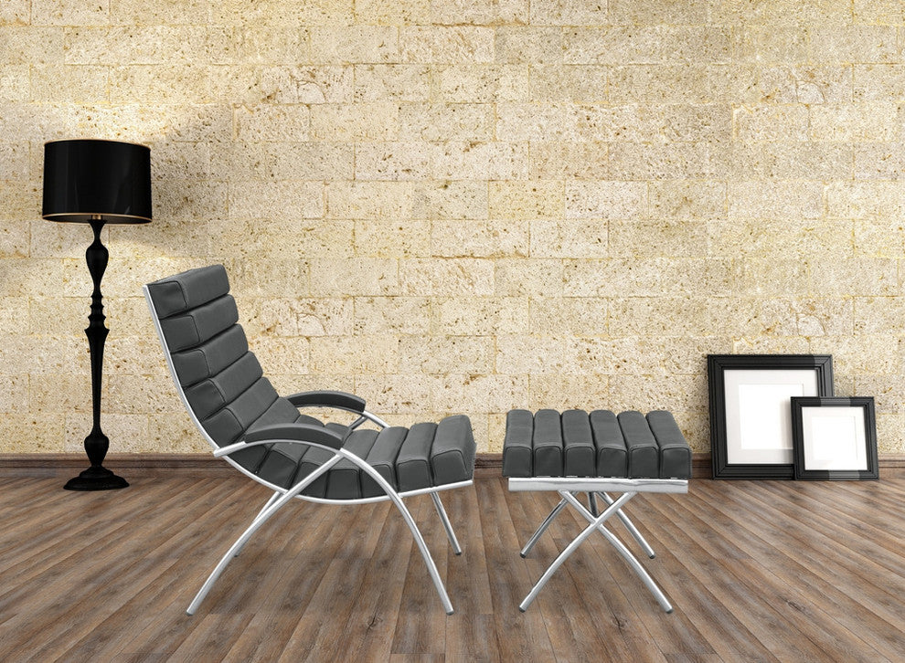 Modern Classics Classic Chair and Ottoman, Black