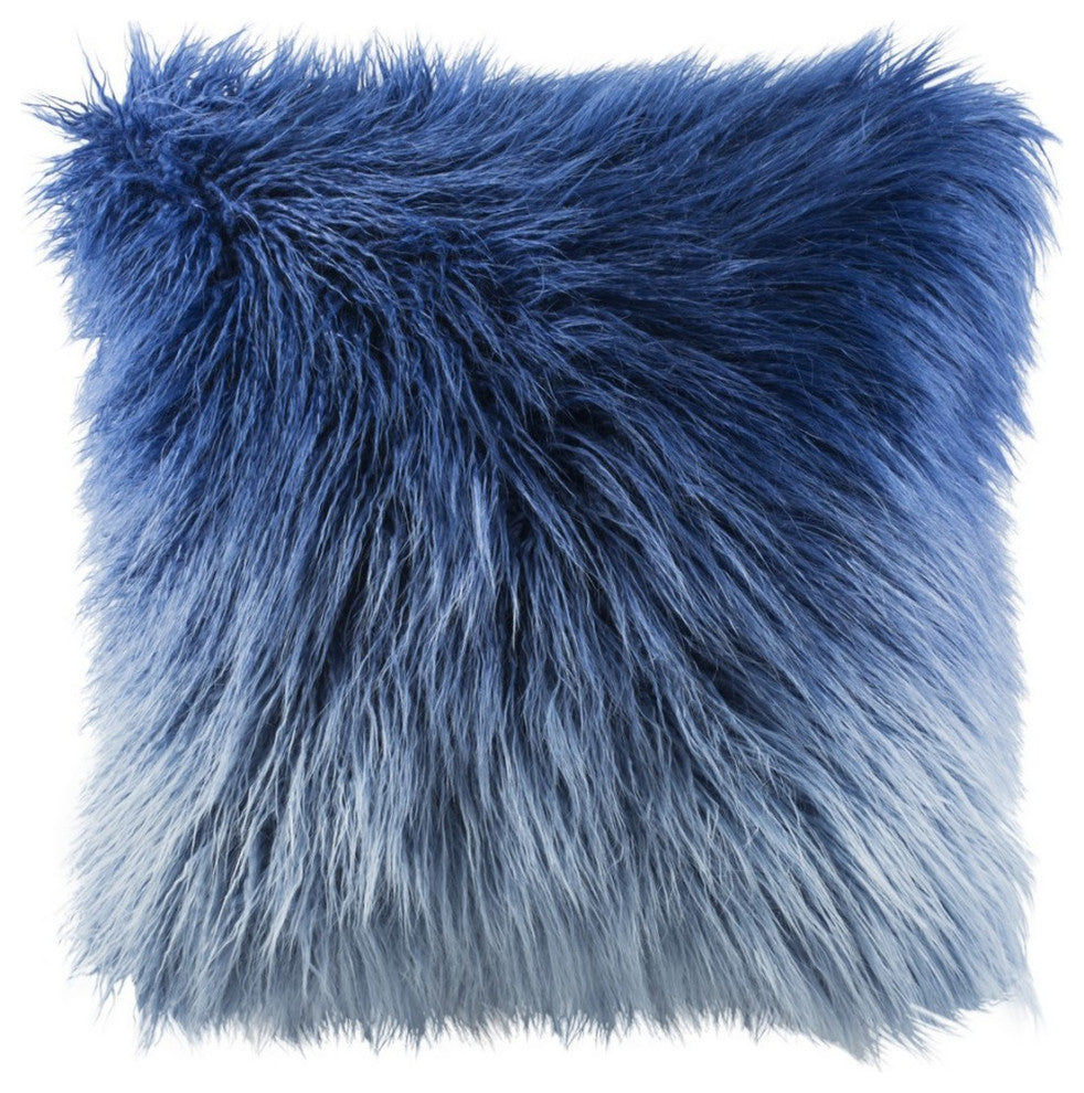Safavieh Faux Flokati Pillow Blue 20" X 20"
